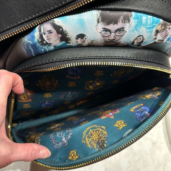 Loungefly Harry Potter Trilogy Series Triple Pocket Mini Backpack - Picture 12 of 16